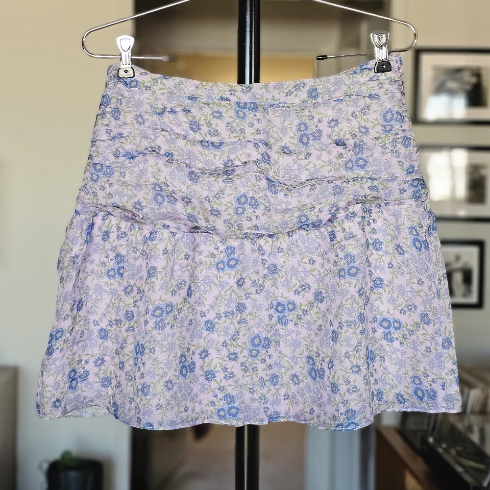 INTERMIX Floral Silk Mini Skirt - Picture 4 of 7